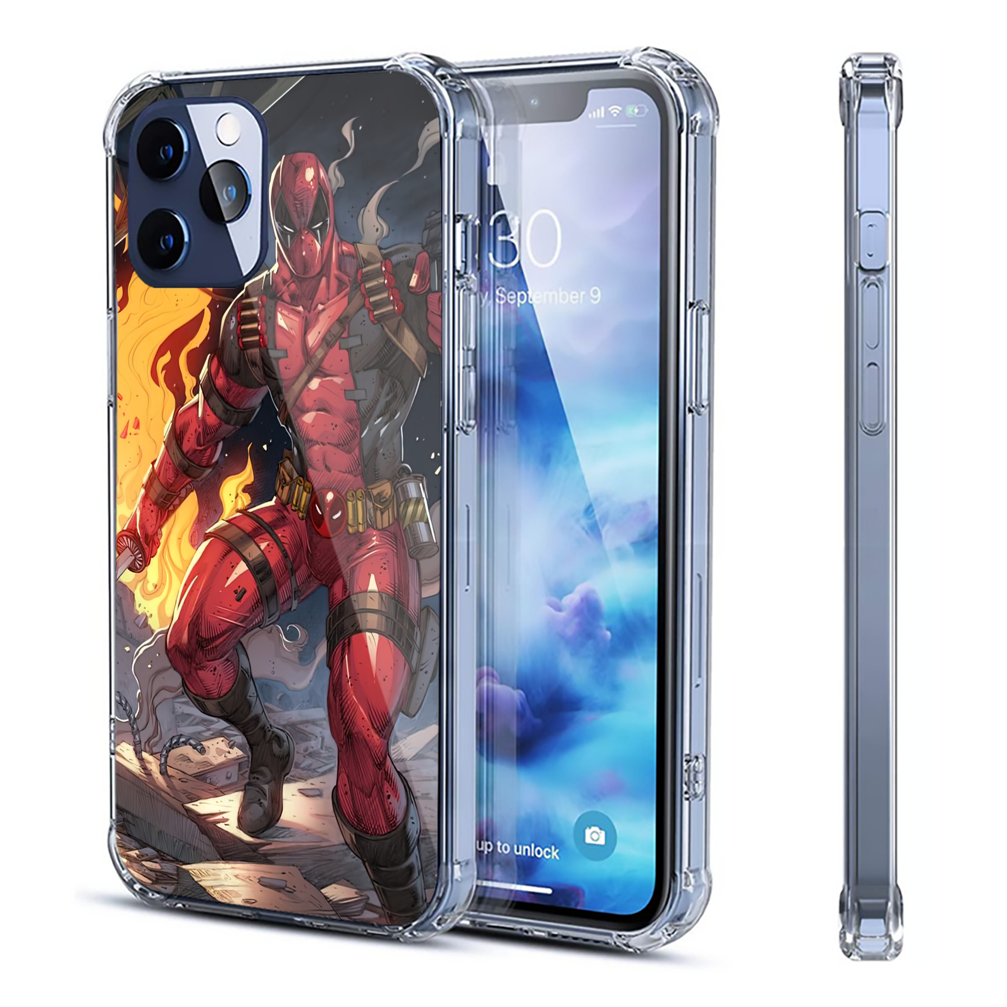 （画像用） Deadpool デッドプール 【iPhone 12シリーズ対応】透明スマホケース（クリアソフトケース）
